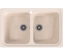 Мойка MIXLINE Ml-gms12 стандарт двухчашевая, бежевый 328, 780x495x190 мм 551132