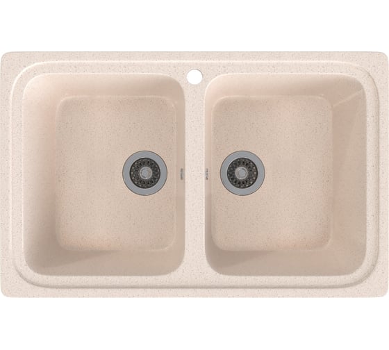 Мойка MIXLINE Ml-gms12 стандарт двухчашевая, бежевый 328, 780x495x190 мм 551132 1