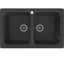 Мойка MIXLINE Ml-gms12 стандарт двухчашевая, черный 308, 780x495x190 мм 551136