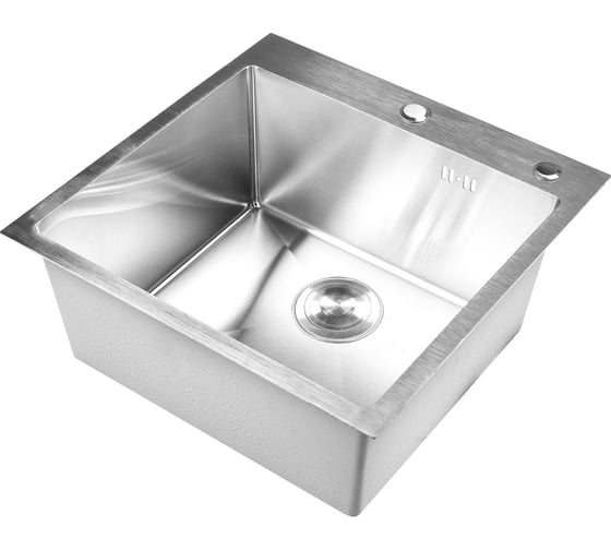 Комплект кухонная мойка из нержавеющей стали WISENT w35050-s (50x50см) с дозатором и смесителем WGS35050/W02-114/W405A/W4998-4