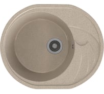Мойка MIXLINE ML-GMS08 стандарт овальная с крылом, песочный 302, 570x460x170 мм 551118