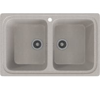 Мойка MIXLINE ML-GMS12 стандарт двухчашевая, светло-серый 310, 780x495x190 мм 551134