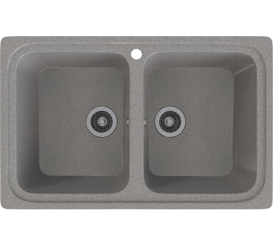 Мойка MIXLINE ML-GMS12 стандарт двухчашевая, темно-серый 309, 780x495x190 мм 551135