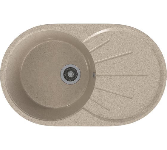 Мойка MIXLINE ML-GMS05 стандарт овальная с крылом, песочный 302, 735x455x170 мм 551104 1