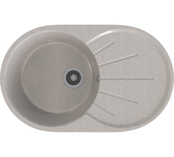 Мойка MIXLINE ML-GMS05 стандарт овальная с крылом, светло-серый 310, 735x455x170 мм 551105 1