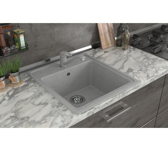 Мойка MIXLINE ML-GMS10 стандарт прямоугольная, светло-серый 310, 460x505x190 мм 551127