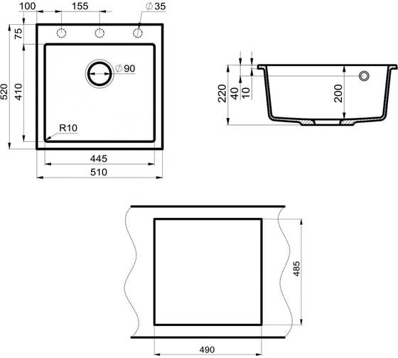 Кухонная мойка Point Арбель 51, белый PN3001W