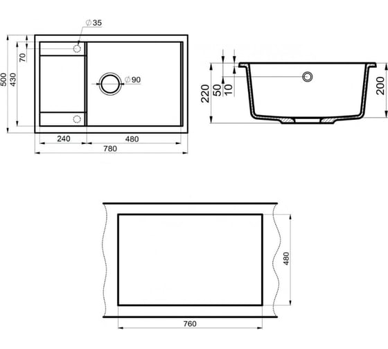 Кухонная мойка Point Велета 78, белый PN3002W
