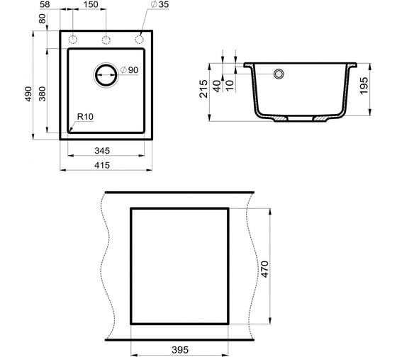 Кухонная мойка Point Динара 42, серый PN3004AL