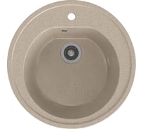 Мойкa MIXLINE ML-GMS02 стандарт круглая, песочный 302, 505 мм, глубина чаши 165 мм 551090