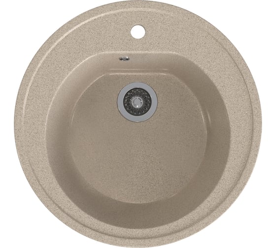 Мойкa MIXLINE ML-GMS02 стандарт круглая, песочный 302, 505 мм, глубина чаши 165 мм 551090