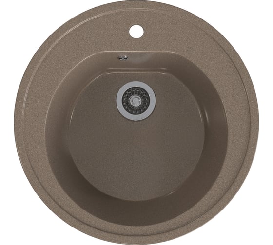 Мойкa MIXLINE ML-GMS02 стандарт круглая, терракот 307, 505 мм, глубина чаши 165 мм 551093