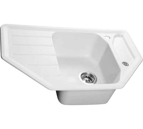 Мойка SANTREK AQUA ANGLE SA-A800 угловая 790х490 мм, иней-321, без сифона 313797 1