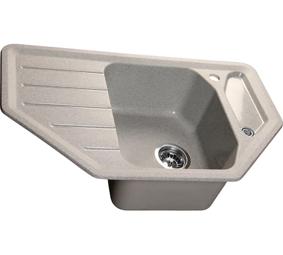Мойка SANTREK AQUA ANGLE SA-A800 угловая 790х490 мм, серый-310, без сифона 313795