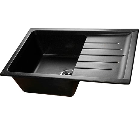 Мойка SANTREK AQUA BOXY SA-B760L чаша + крыло 760х500 мм, черный-308, без сифона 313785