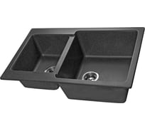 Мойка SANTREK AQUA BOXY SA-B780K 2 чаши 780х510 мм, графит-309, без сифона 313781