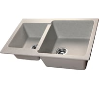 Мойка SANTREK AQUA BOXY SA-B780K 2 чаши 780х510 мм, серый-310, без сифона 313778