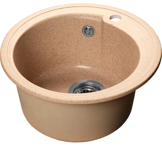 Мойка SANTREK AQUA ROUND SA-R450 D=443 мм, круглая, песок-302, без сифона 313556