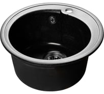 Мойка SANTREK AQUA ROUND SA-R450 D=443 мм, круглая, черный-308, без сифона 313553