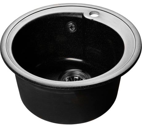 Мойка SANTREK AQUA ROUND SA-R450 D=443 мм, круглая, черный-308, без сифона 313553