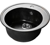 Мойка SANTREK AQUA ROUND SA-R510 D=510 мм, круглая, черный-308, без сифона 313559