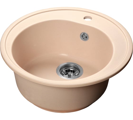 Мойка SANTREK AQUA ROUND SA-R510 D=510 мм, круглая, белый-331, без сифона 313557