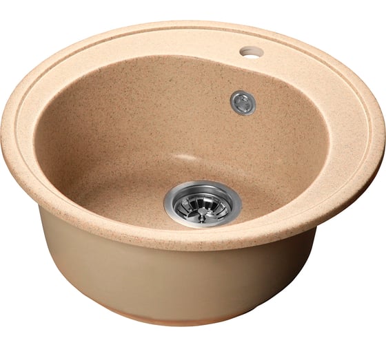 Мойка SANTREK AQUA ROUND SA-R510 D=510 мм, круглая, песок-302, без сифона 313562