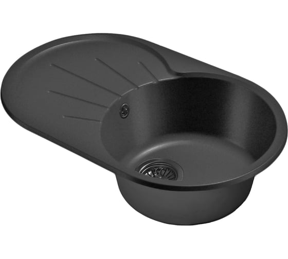 Мойка SANTREK AQUA ROUND SA-R750L чаша + крыло 750х460 мм, графит-309, без сифона 313792