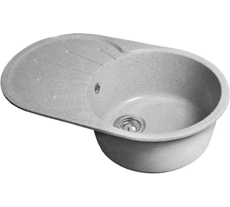 Мойка SANTREK AQUA PRO ROUND SA-R750L чаша + крыло 750*460 мм (серый-310) (+ сифон) 314505