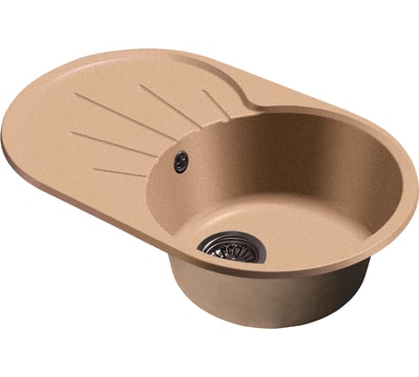 Мойка SANTREK AQUA ROUND SA-R750L чаша + крыло 750х460 мм, песок-302, без сифона 313793