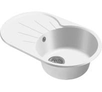 Мойка SANTREK AQUA ROUND SA-R750L чаша + крыло 750х460 мм, иней-321, без сифона 313791