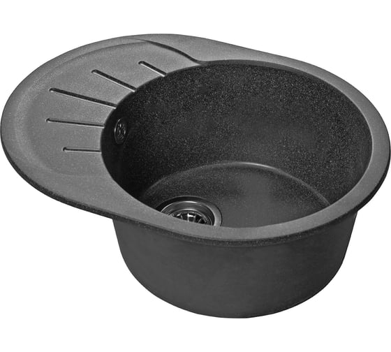 Мойка SANTREK AQUA ROUND SA-R580L чаша + крыло 580х450 мм, графит-309, без сифона 313567
