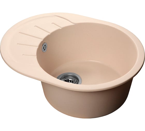 Мойка SANTREK AQUA ROUND SA-R580L чаша + крыло 580х450 мм, белый-331, без сифона 313563