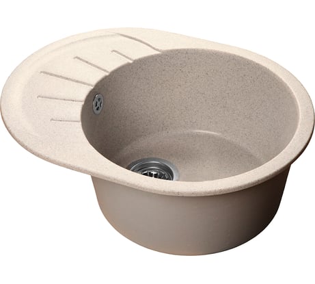 Мойка SANTREK AQUA ROUND SA-R580L чаша + крыло 580х450 мм, серый-310, без сифона 313564