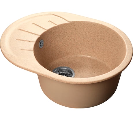 Мойка SANTREK AQUA ROUND SA-R580L чаша + крыло 580х450 мм, песок-302, без сифона 313568