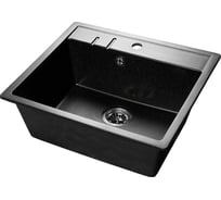 Мойка SANTREK AQUA SQUARE SA-S560 1 чаша 560х500 мм, черный-308, без сифона 313703