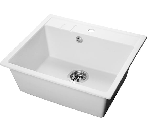 Мойка SANTREK AQUA SQUARE SA-S560 1 чаша 560х500 мм, иней-321, без сифона 313704 1