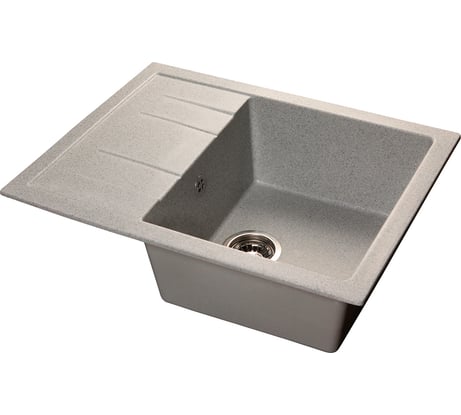 Мойка SANTREK AQUA SQUARE SA-S650L чаша + крыло 650х500 мм, серый-310, без сифона 313766