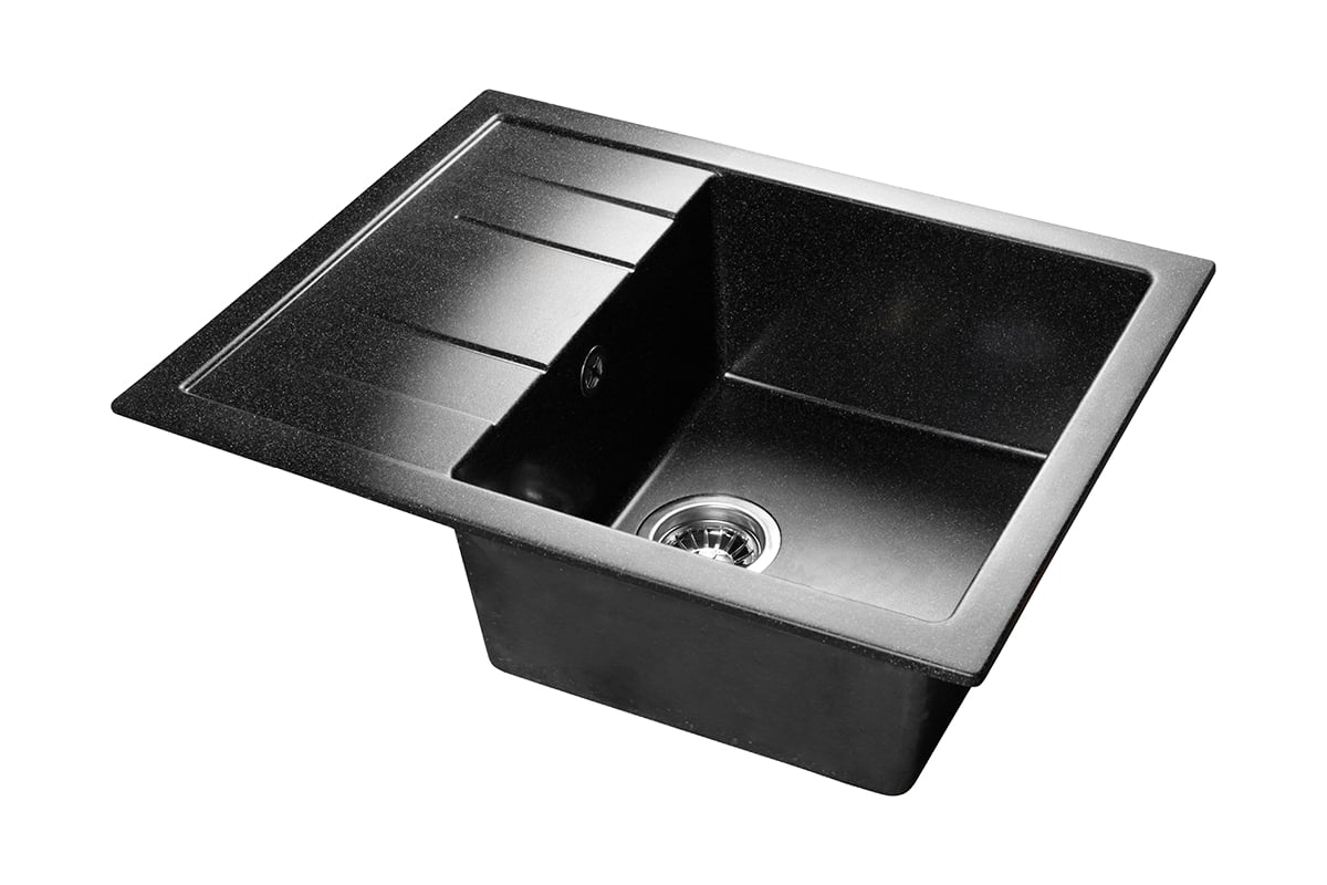 Мойка SANTREK AQUA SQUARE SA-S650L чаша + крыло 650х500 мм, черный-308 ...