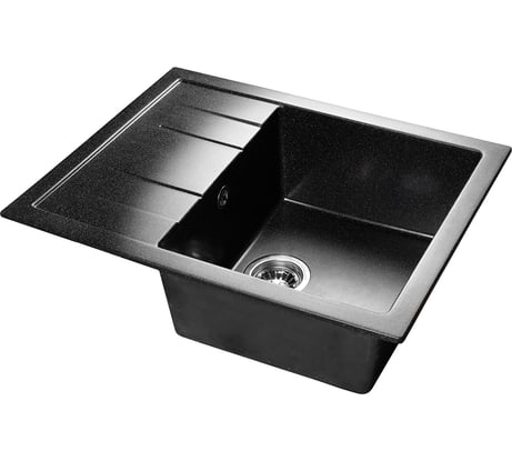 Мойка SANTREK AQUA SQUARE SA-S650L чаша + крыло 650х500 мм, черный-308, без сифона 313767