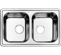 Мойка IDDIS Strit S, нерж. сталь, полир., 2 чаши, 780*480, ID STR78P2i77