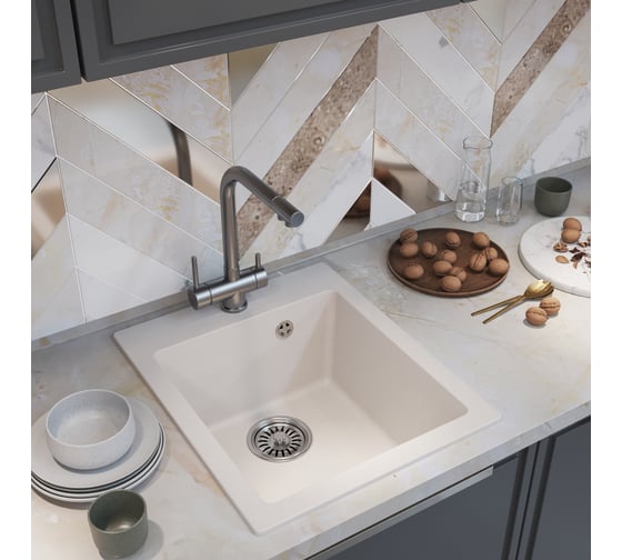 Мойкa MIXLINE ML-GM14 белая 331, 420x500x190 мм newх 551906
