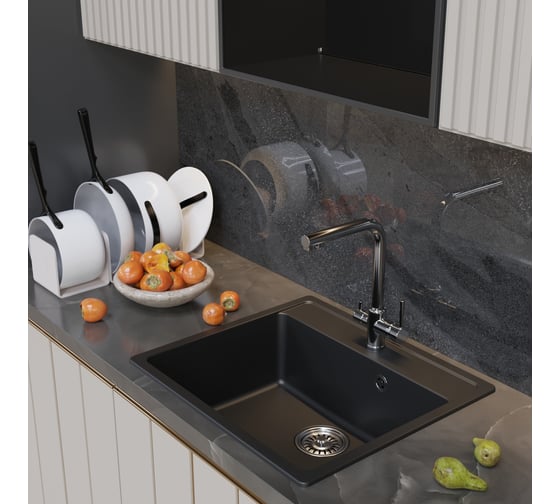 Мойкa MIXLINE ML-GM15 ультра-черная 344, 560x500x180 мм newх 551922