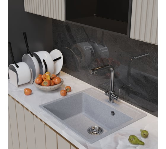 Мойкa MIXLINE ML-GM15 серая 310, 560x500x180 мм newх 551916