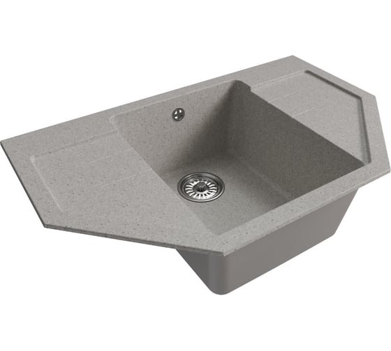 Мойкa MIXLINE ML-GM24 угловая с крылом, серая 310, 790x490x200 мм newх 552054