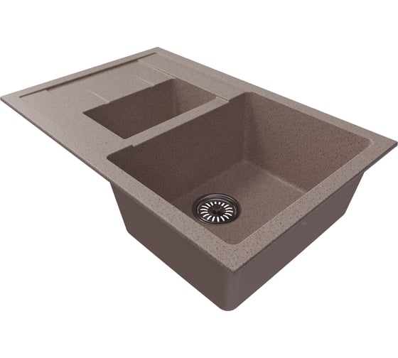 Мойкa MIXLINE ML-GM22 двухчашевая с крылом, песочная 302, 770x500x195 мм newх 552022
