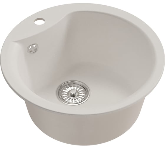 Мойкa MIXLINE ML-GM12 круглая, ультра-белая 341, 480 мм, глубина чаши 210 мм newх 551838