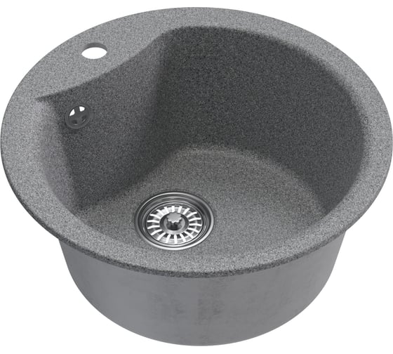 Мойкa MIXLINE ML-GM12 круглая, темно-серая 309, 480 мм, глубина чаши 210 мм newх 551834