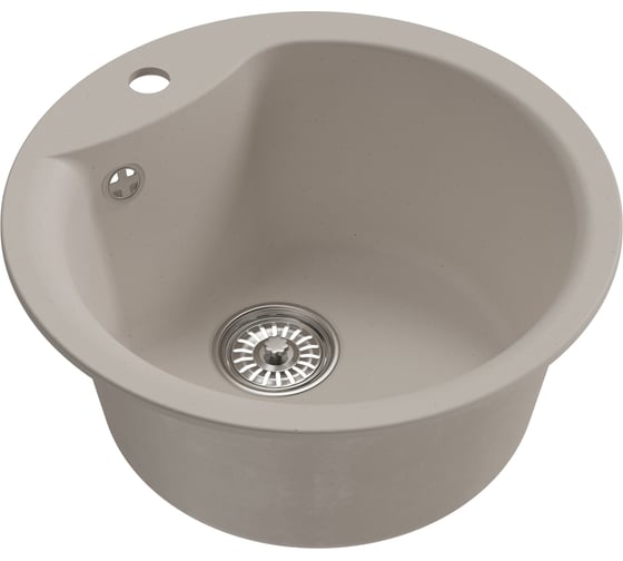 Мойкa MIXLINE ML-GM12 круглая, белая 331, 480 мм, глубина чаши 210 мм newх 551837