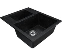 Мойка MIXLINE ml-gm21 двухчашевая, черная (308), 600x500x190мм 552012